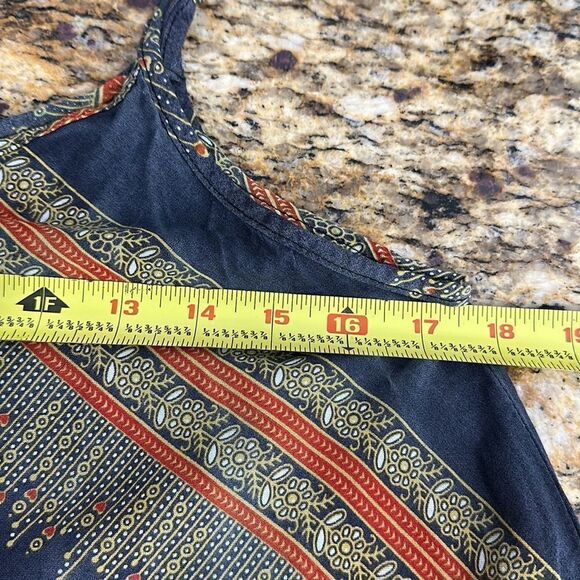 Spaghetti Straps Rayon Printed Tank Top Size S - Picture 6 of 7